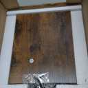 Retro Office Trash Can, Iron and Wood Combination Bedroom Garbage Can, Rectangular Design Wastebasket with Handle, Industrial Style Trash Can for Home Office, 4.5 Gallon (Patent Pending) (Large 1PC)