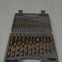 COMOWARE Titanium Impact Drill Bit Set - 30 Pcs Hex Shank HSS, Quick Change Design, 1/16"-1/2"