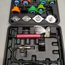 VEVOR Automotive Cooling System Radiator Pressure Tester Kit, 14 pcs Radiator Pressure Tester Kit with Manual Pump and Color-Coded Steel Test Cap Adapters, for Cars Motorcycles Trucks Cooling System