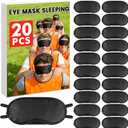 20 PCS Sleep Eye Masks Blindfolds - Light-Tight with Nose Pad & Adjustable Strap, Bulk Comfortable Breathable Party Supplies for Team Building Travel, Black Eye Cover for Women Men