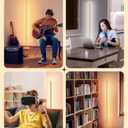 EDISHINE LED Corner Floor Lamp, Set of 2 Minimalist Dimmable Light with Remote, 57.5" Tall Standing Lamp for Living Room, Bedroom, Home Office, 7 Color Temperature 2700-6000K (Gold)