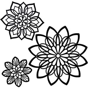 Zzbakress 3 Pieces Metal Flowers Wall Decor, Black Wall Decors, Flower Art Wall Decor Farmhouse Wall Decoration Multiple Flowers Hanging Decor for Bathroom Living Room Garden Office (Black Elegant)