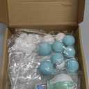 Cheereveal Hot Air Balloon Cake Decorations - Blue Hot Balloon White Rain Cake Cupcake Toppers Ball Dessert Picks, Hot Air Balloon Theme Baby Shower Birthday Party Celebration Photo Props