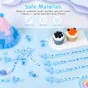 100 Pieces Baby Shower Pacifiers Necklace, Cute Acrylic Pacifier Necklaces for Chupones para Baby Shower Games Charm, Party Favors, Decorations DIY, Gender Reveal Table Scatter(Blue)