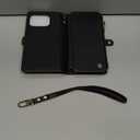 Defencase Compatible with Pixel 9 Pro Fold Case Wallet with RFID Blocking Card Holder & Pen Holder PU Leather Magnetic Snap Flip Zipper Strap Phone Case Fit for Google Pixel 9 Pro Fold, Black