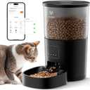 Automatic Cat Food Dispenser, WiFi Cat Feeder with APP Remote Control for Dry Pet Food, Programmable Timer, Dual Power Supply, Slow Feeder for Cats & Small Dogs (Black)