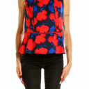Banana Republic Red Blue Floral Print Size 0