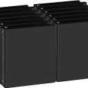 Durable 1 inch 3-Ring Binder, 1" Round Ring Binder with 2 Inside Pockets, Bulk Basic Binders, Clear View Cover 1-inch Binders Holds 8.5'' x 11''Paper for Office/Home/Back to SchoolPack of 12, Black