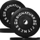 Fitvids Olympic Bumper Plates Set, 2" Weight Plates for Strength Training & Weightlifting, Paris or Set or Set with Barbell, Multiple Options (Black)