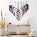 Amestrina Boho Tapestry for Bedroom, Boho Wall Decor for Bedroom, Large Wall Art for Living Room, Macrame Wall HangingWall Tapestry for Living Room (Purple)