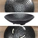 Japanese Ikebana Kit Floral Frog Flower Container with Kenzans Needle Straightening Tool - 1.8inch Black Flower Frog, 6.7inch Bowl Vase