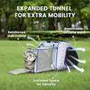 Cat and Dog Backpack Carrier, Foldable Breathable Pet Carrier Backpack with Mesh Ventilation, Large Portable Outing Traveling Pet Bag for Small, Medium Cats, Small Dogs, Blue