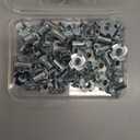 1/4"-20 T-Nuts (100 Pack), Zinc-Plated Steel Corrosion Resistant, 5/16" Barrel Length, 4-Pronged Tee Nut for Wood, Rock Climbing Holds, Cabinetry