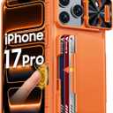 Vizvera for iPhone 17 Pro Case Wallet RFlD [Cards Holder][Camera Control][Camera Cover] Full Body Rugged Shockproof Silicone Protective Phone Case for iPhone 17 Pro 6.3'' 2025(Spritz Orange)