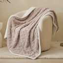 Simple&Opulence Sherpa Fleece Throw Blanket - Soft Fluffy Warm Cozy Plush Fuzzy Blanket with Elegant 3D Pattern for Couch Sofa Bed,Camel,30"x 40"