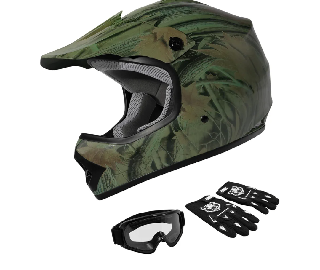 TCMT Dot Youth & Kids Motocross Offroad Street Helmet Motorcycle Youth Helmet Dirt Bike Motocross ATV Helmet with Goggles Gloves medium