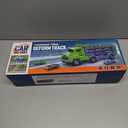 Toddler Car Truck Toys,Car Carrier Truck Toys for Kids Age 3-5 4-8,Foldable Car Track Sets with 2.8-Ft Race Track and 6 Die-Cast Race Cars, Truck Toys Gifts for 3 4 5 6 7 8+ Year Old Boys Girls(Green)