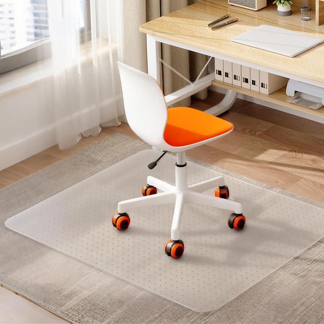 Office Chair Mat for Carpet - 36x48 Inch Plastic Computer Desk Floor Protectors for Chairs Clear Under Desk Rug Pad for Rolling Gaming Chair