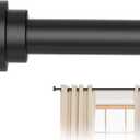 Black Curtain Rods for Windows 28 to 48 Inch, 5/8" Diameter Heavy Duty Metal Stainless Steel Adjustable Small Drapery Rod With Bracket