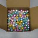 Halloscume 200 Pcs Easter Tree Ornaments Mini Pastel Ball Ornaments Imitation Pearl Miniature Easter Tree Hanging Decorations Colorful Glitter Balls for Holiday Party Decor