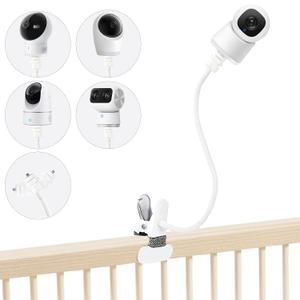 Baby Monitor Mount Holder Compatible with eufy Security Indoor Cam E30/C210/C220/E21/E20/E220/S350, Spaceview E110, Spaceview Pro E210, Spaceview S, T8417 /T8360, 16" Flexible Clip Mount