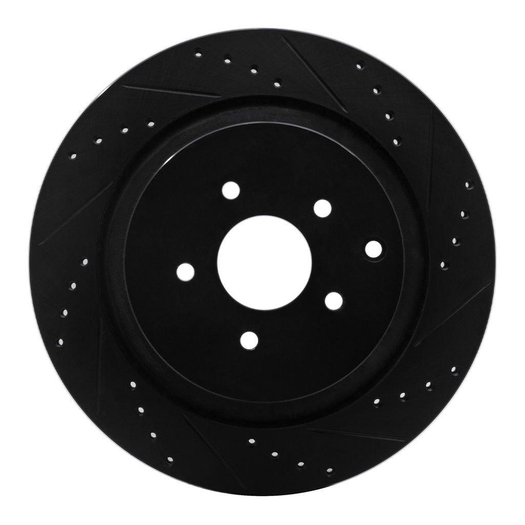 Dynamic Friction 633-68015R - Drilled and Slotted Black Zinc Brake Rotor
