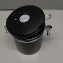 Mixpresso 16 Oz Black Coffee Canister, Stainless Steel Airtight Coffee Container, Air tight Jar Tea Storage with Date Tracker, Vacuum Sealed Espresso Airtight Canister, Sugar Container for Home