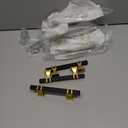 10 Pack 3 Inch Black & Gold Cabinet Pulls - Modern Kitchen Cabinet Hardware (3 inch (76mm) Hole Center)