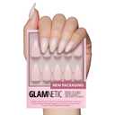 Glamnetic Press On Nails - Ballet Pink | Solid Opaque Light Blush Pink Short Almond Nails, Salon Quality | 15 Sizes - 30 Nail Kit
