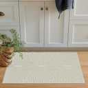 Tiffasea Indoor Door Mats for Entryway, Washable Beige Small Area Rug 2'x3' Reversible Entry Mat Front Door Rug, Cotton Woven Modern Bathroom Rug Indoor Outdoor Rugs for Bedroom Kitchen Porch