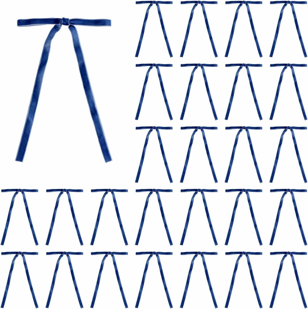 Meseey 30 Pieces Velvlet Ribbons Royal Blue