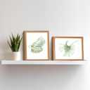 Art3d Framed Wall Art Set of 4 for Wooded Aesthetic Wall Decor for Living room Kitchen Hallway Bedroom, Green Plant Picture Frame, Neutral Botanical Wall Prints (11 x 14", Brown)