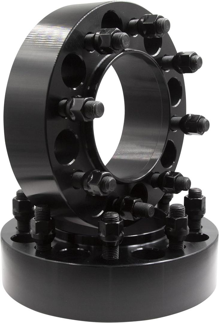 Wheel Accessories Parts 2 Pcs Steel Hub Centric Wheel Spacers 8 on 6.50 2 Inch Thick M14x1.5 14x1.5 Thread Stud Fits 2011+ Ram 2500 3500 Single Rear Wheel  2012-19 Dually Rear Wheel Front