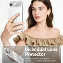 Matekxy for iPhone 17 Air Camera Lens Protector Glitter - Cute Girly Metal Bling Camera Cover for Women, 9H Anti-Scratch Tempered Glass with Aluminum Edging, Sky Blue