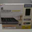 Intex 64778E Dura-Beam Standard Prestige Air Mattress: Fiber-Tech – Full Size – Hand-Held Battery Pump – 10in Bed Height – 600lb Weight Capacity