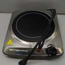 OVENTE Countertop Infrared Single Burner, 1000W Electric Hot Plate with 7 Ceramic Glass Cooktop, 5 Level Temperature Setting & Easy to Clean Base, Compact Stove for Home Dorm Office, Silver BGI101S