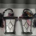 NAXTTII Porch Light Outdoor 14.5 Inch Black Exterior Light Fixtures 2-Pack Outside Light fixtures for House Water Reipple Handmade Solder Glass Aluminum Material and E26 Socket Downwards Installation