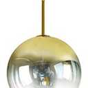 GLAMIGHT Pendant Lights Kitchen Island, Modern Hanging Light Fixtures with Handblown Glass Globe, Gold Pendnat Lights for Dining Room, Living Room, Bar 11.8 Inch Diam