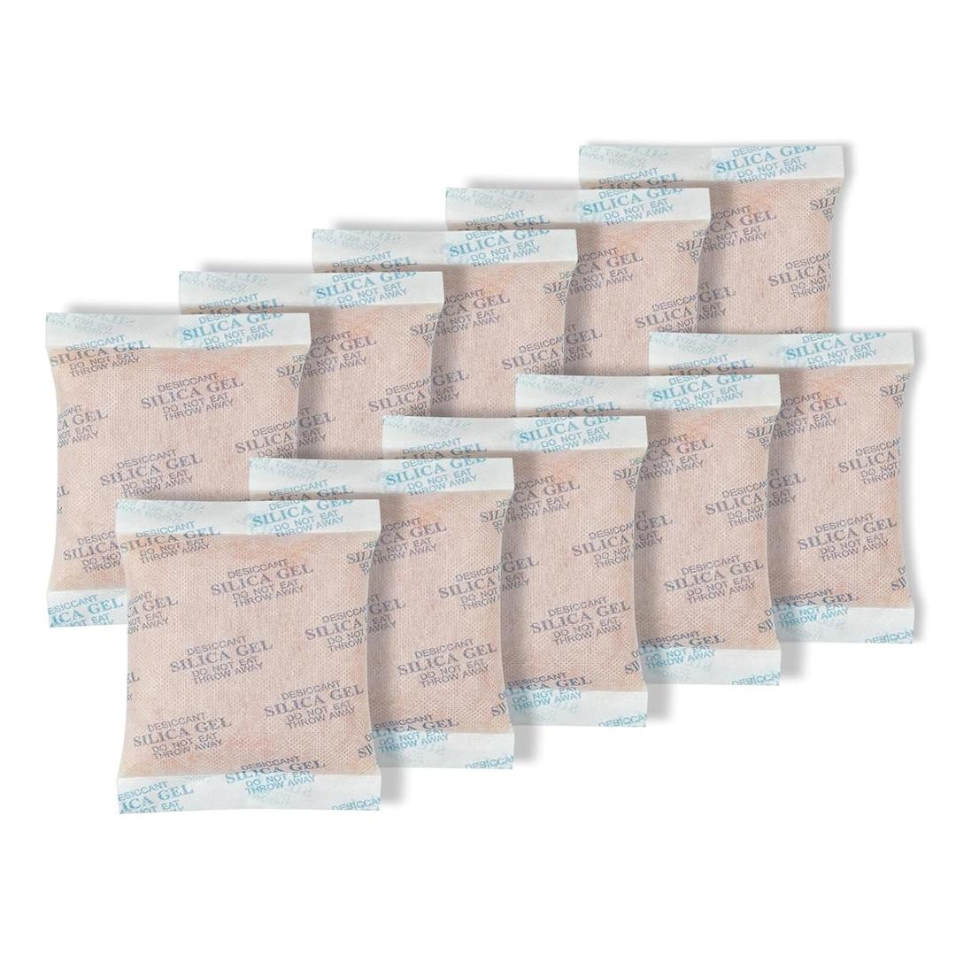 Silica Gel Packets - 10 Pcs 50 Gram Desiccant Packs for Storage Moisture Absorbers Silica Gel Desiccant Packets Rechargeable Desiccant Dehumidifiers Bags for Moisture Control