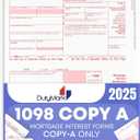 1098 Copy A Mortgage Interest Federal Laser Tax Form Set for 100 Recipients-50 sheets 2025