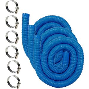 1.25" x 51" Pool Filter Pump Hoses for Above Ground Pools, Compatible with Filter Pump 607, 637 (3 Hoses + 6 Metal Clamps)