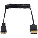Duttek 4K Mini HDMI to HDMI Coiled Cable 1FT-4FT, Ultra-Thin HDMI to Mini HDMI Cable Support 4K Ultra HD, 1080p, 3D,for Projector, Monitor, Camcorder