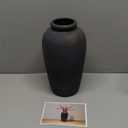 11 Inch Terracotta Decorative Vase with Blackened Bronze Finish Handmade Boho Farmhouse Pottery Vase for Entryway, Floor Accent or Living Room Decor