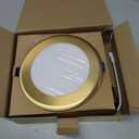6 inch Slim Ultra-Thin Round Downlight Luminaire, Brushed Brass Finish, LED Recessed Light Fixtures Dimmable, 20W=135W, 1700 Lumens, IC Rated, 5CCT Selectable 2700K|3000K|3500K|4100K|5000K
