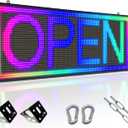 P10 Programmable LED Sign Outdoor Scrolling Message Board with Wi-Fi Control Full Color High Brightness High Definition Electronic Display for Commercial & Business Advertising 39x14 Inch