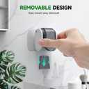 6 Pcs Toothbrush Holders Wall Mounted, Single Slot Design, Shower Self Adhesive Wall Mounted Toothbrush Holder with Cover, Waterproof and Dustproof, Suitable for Bathroom, Family, Travel (Grey)