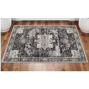 RUUGME Washable 2x3 Area Rugs - Large Boho Rugs for Living Room Stain Resistant Carpet Vintage Tribal Rugs for Bedroom Kitchen Bathroom with Non Slip Backing Home Decor Floor Decoration Mat 2x3 Brick