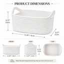 10 Pack White Woven Gift Baskets with Gift Bags and Ribbons, 12"x8"x5"