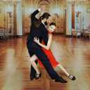 Black Ballroom Dance Shoes Leather Character Shoes for Men's Salsa Latin Tango Dancing, Black 13 M US