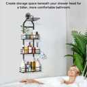 3 Tier Hanging Shower Head Caddy, Adjustable Hanging Shower Caddy Over Showerhead, No Drilling Handing Racks Rustproof for Bathroom Shampoo Soap Storage